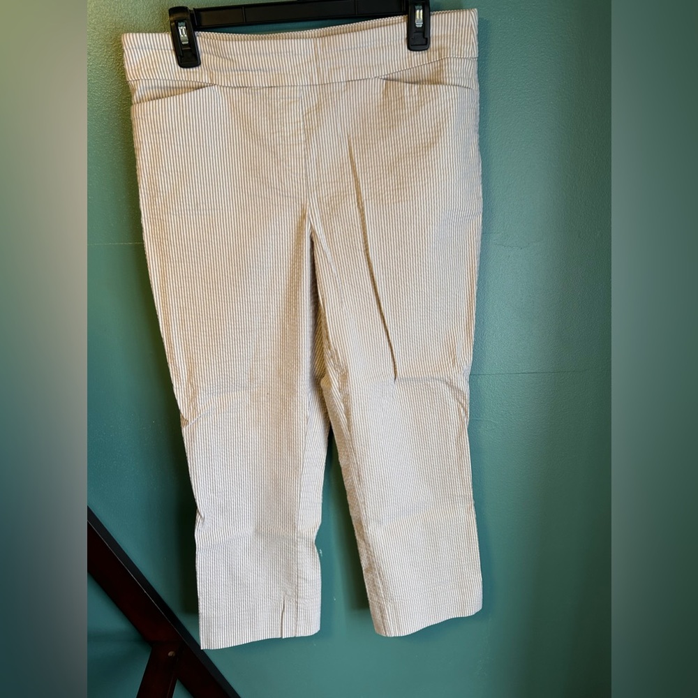 Pin stripe white and cream pants